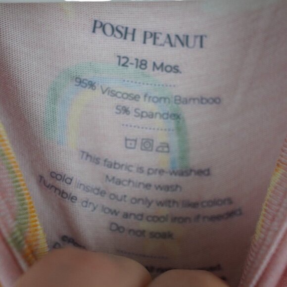 Posh Peanut‎ Baby Girl Long Sleeve Ruffled Rainbow Bubble Romper 12-18 Mos - Picture 5 of 6
